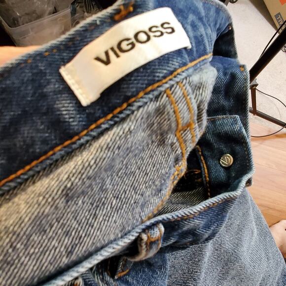 VIGOSS Royce 70's Stovepipe Crop Medium wash Denim Size 14 New with tags - Picture 4 of 14